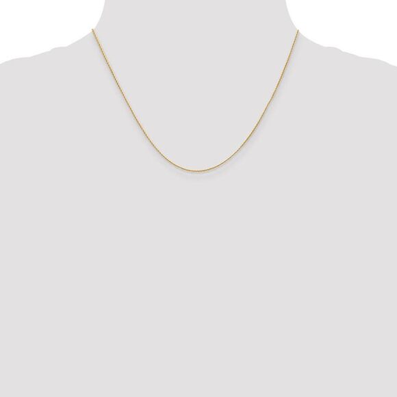 0.7mm 14k Yellow Gold Solid Parisian Wheat Chain Necklace, 18 Inch - Picture 2 of 8